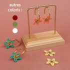 Créoles dorées avec des étoiles de mer en perles de six couleurs différentes.