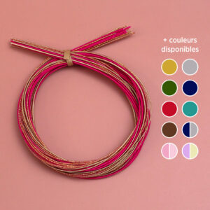 Lot de fils Mizuhiki pour faire des bijoux (15 fils, 3 couleurs) - 90 cm