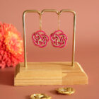 Boucles d'oreilles réalisées avec du fil Mizuhiki