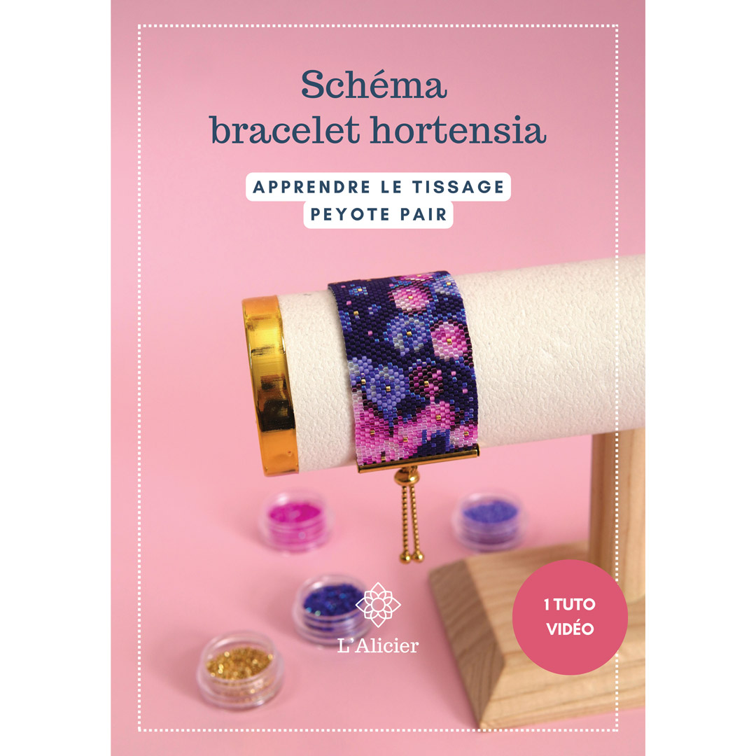 schema-bracelet-miyuki-peyote-pair schéma bracelet miyuki en peyote pair modèle hortensia