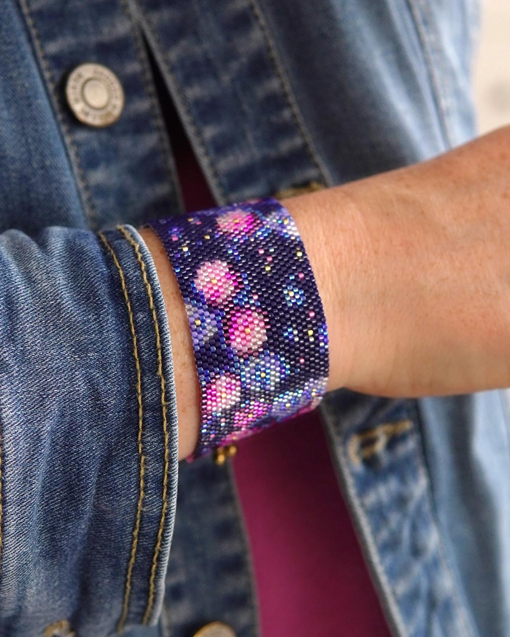 Bracelet Miyuki modèle hortensia