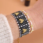 Bracelet Miyuki coeurs enneigés