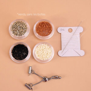 Matériel pour bracelet léopard miyuki argenté