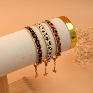 Bracelet en perles Miyuki léopard