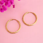 Créoles torsadées en acier inox doré 25 mm