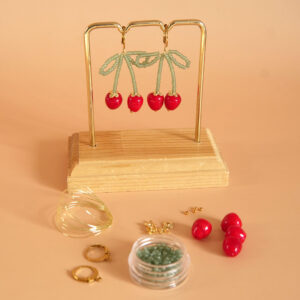 kit boucles d'oreilles cerises en perles