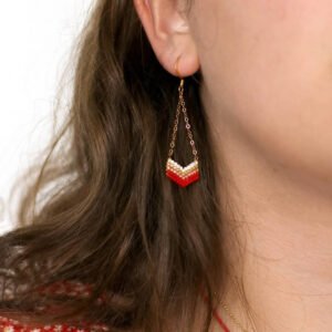 Boucles d'oreilles en perles Miyuki technique Brick Stitch.