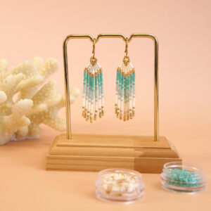 Atelier boucles d'oreilles en perles Miyuki tissage brick stitch