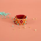 Bague en perles Miyuki tissage peyote pair.